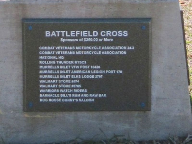 Battlefield Cross Sponsors Plaque image. Click for full size.