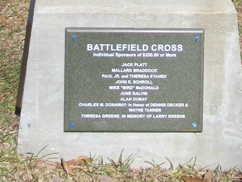 Battlefield Cross Sponsors Plaque. Click for full size. Battlefield Cross Sponsors Plaque image. Click for full size.
