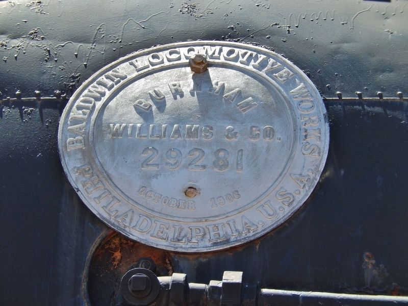 Engine 1809 (<b><i>boiler label</b></i>) image. Click for full size.