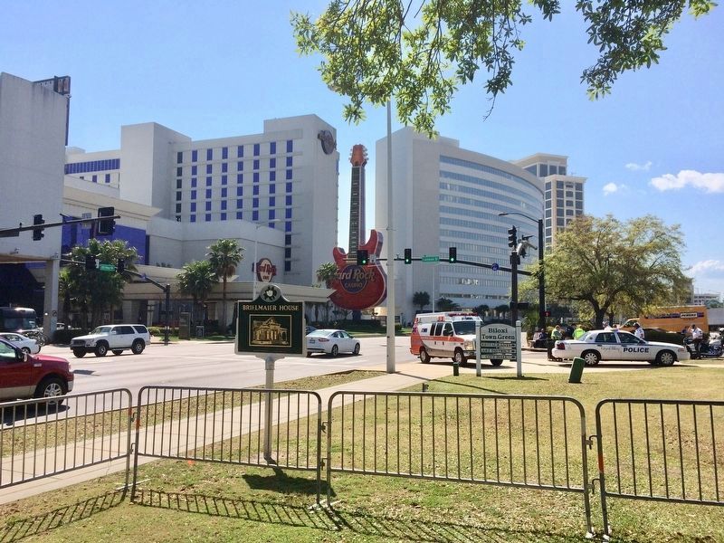 View of Brielmaier House Marker looking towards Hard Rock Casino on Beach Boulevard. image. Click for full size.