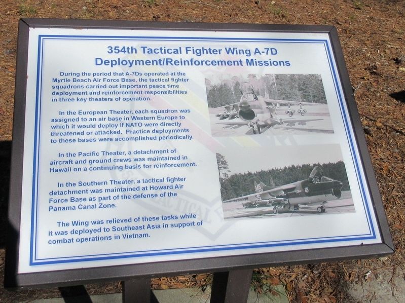 354th Tactical Fighter Wing A-7D Marker. Click for full size. 354th Tactical Fighter Wing A-7D Marker image. Click for full size.