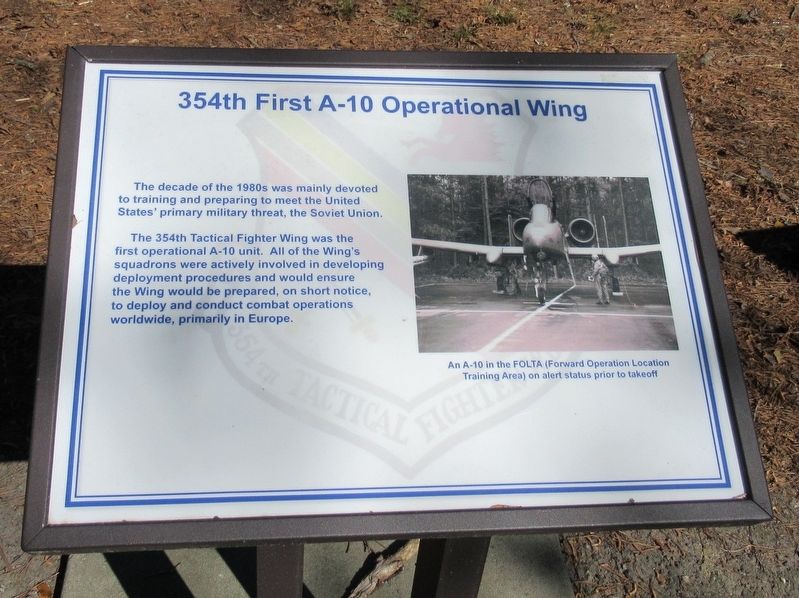 354th First A-10 Operational Wing Marker. Click for full size. 354th First A-10 Operational Wing Marker image. Click for full size.