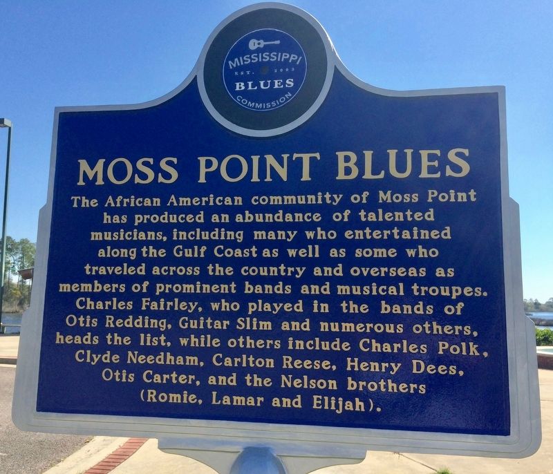 Moss Point Blues Marker (Front). Click for full size. Moss Point Blues Marker (Front) image. Click for full size.