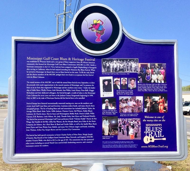 Mississippi Gulf Coast Blues & Heritage Festival Marker (Rear) image. Click for full size.