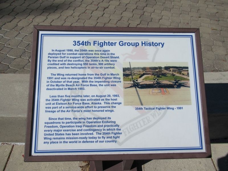 354th Fighter Group History Marker image. Click for full size.