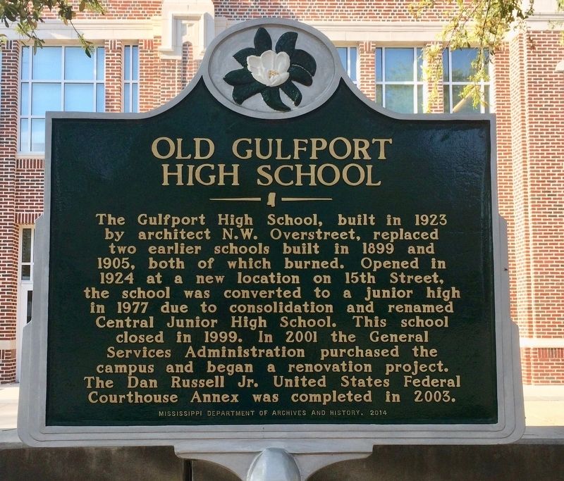 Old Gulfport High School Marker image. Click for full size.