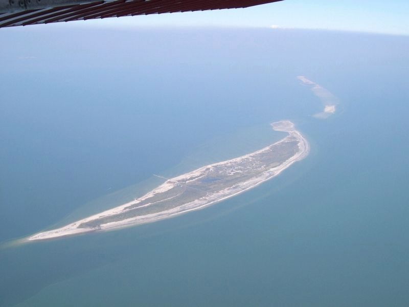 Aerial view of Ship Island in the Gulf of Mexico. image. Click for full size.