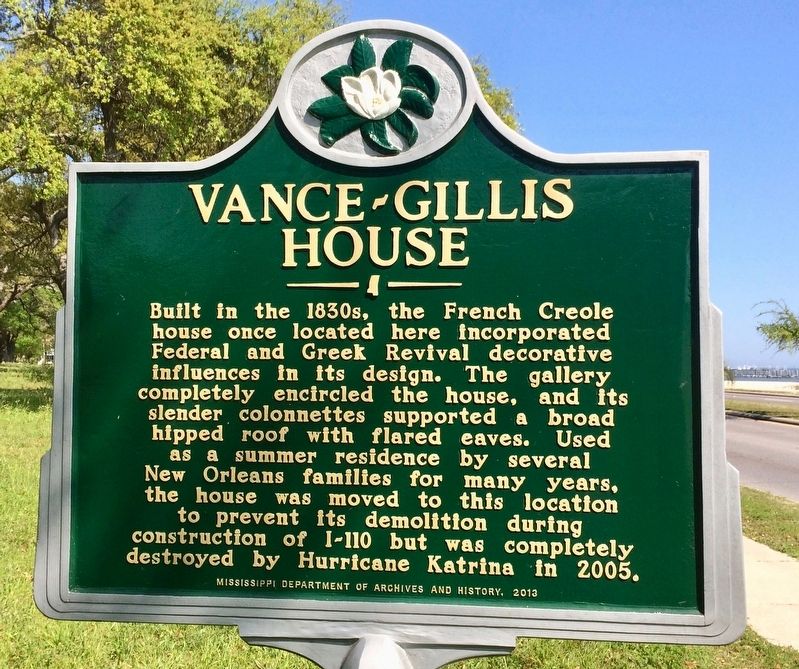 Vance-Gillis House Marker (Front) image. Click for full size.