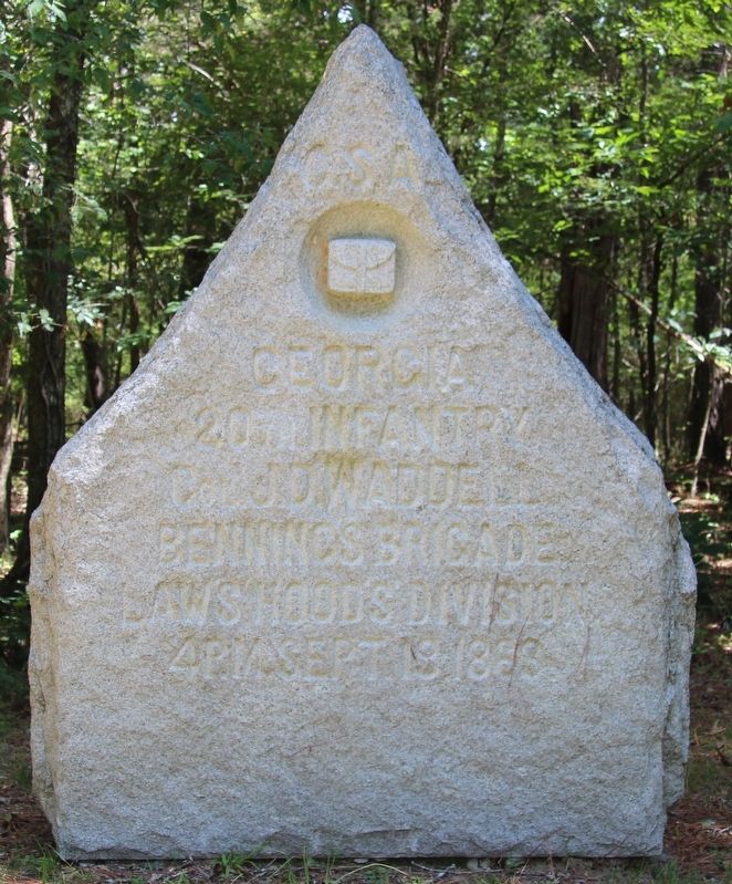 20th Georgia Infantry Marker image. Click for full size.