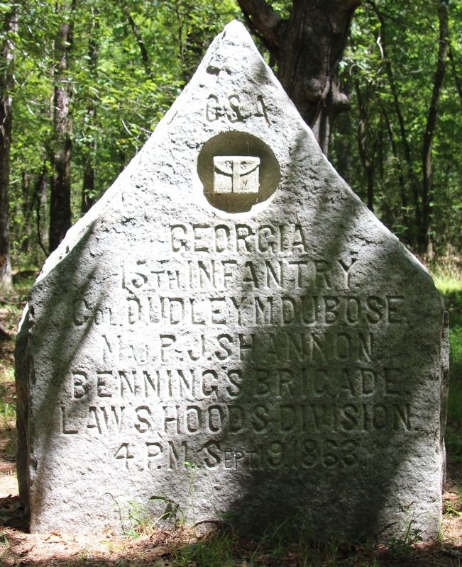 15th Georgia Infantry Marker. Click for full size. 15th Georgia Infantry Marker image. Click for full size.
