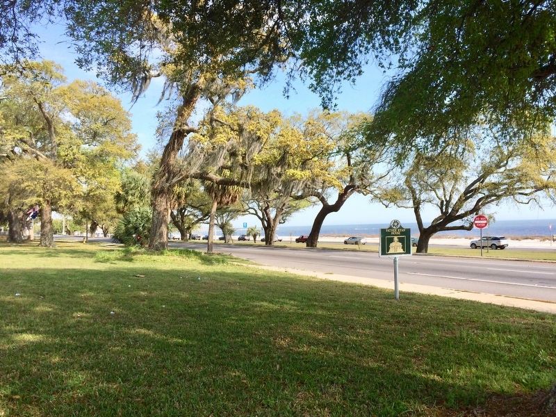 View of marker looking south to the Gulf of Mexico. image. Click for full size.