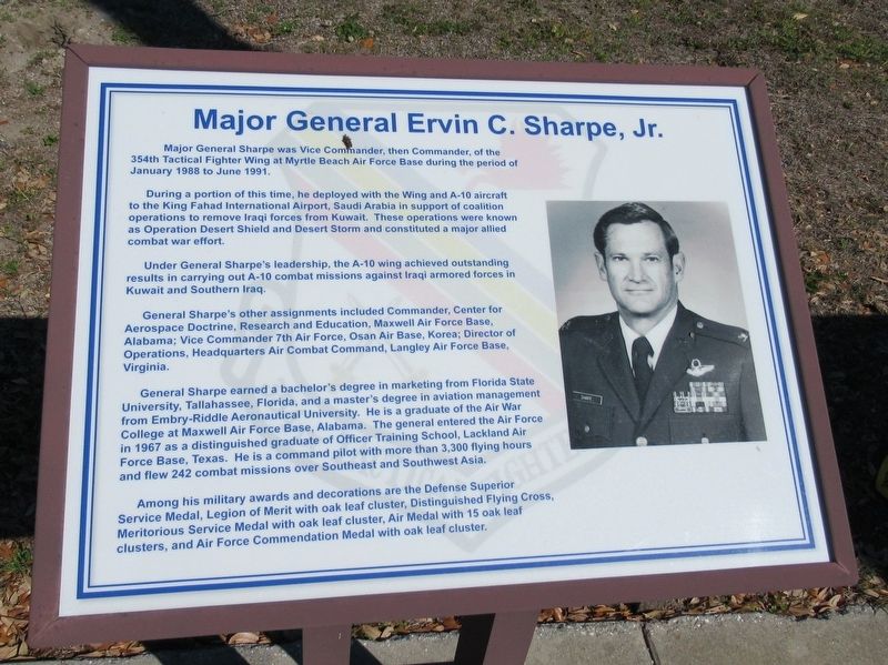 Major General Ervin C. Sharpe, Jr. Marker. Click for full size. Major General Ervin C. Sharpe, Jr. Marker image. Click for full size.