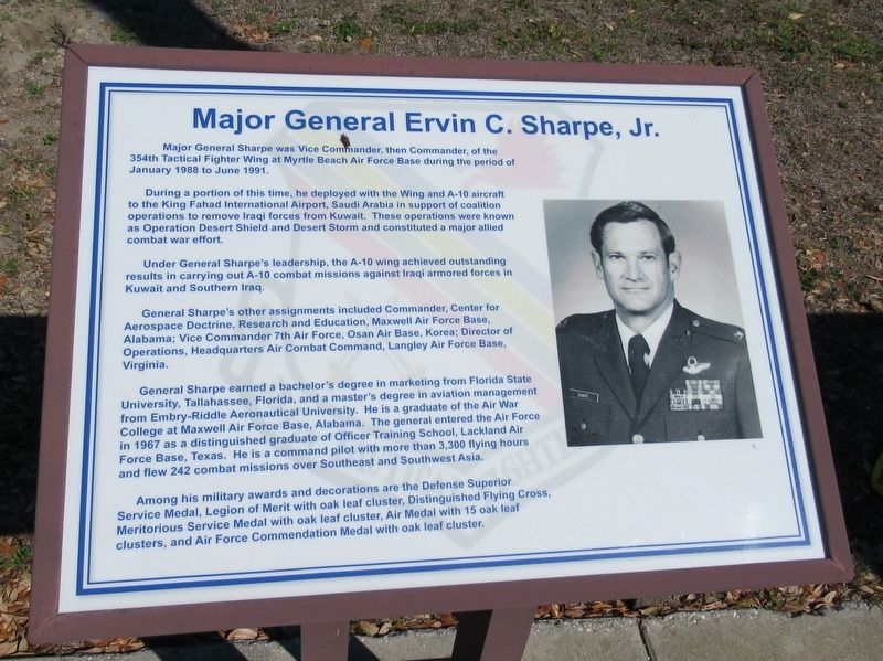 Major General Ervin C. Sharpe, Jr. Marker image. Click for full size.