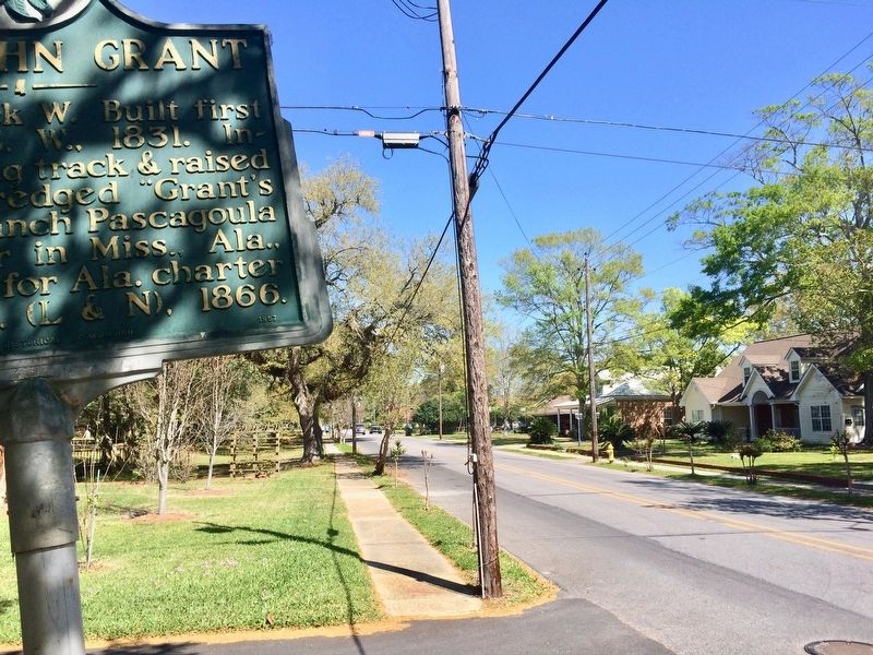 The view north on Pascagoula Street from the marker and Grant Avenue. image. Click for full size.