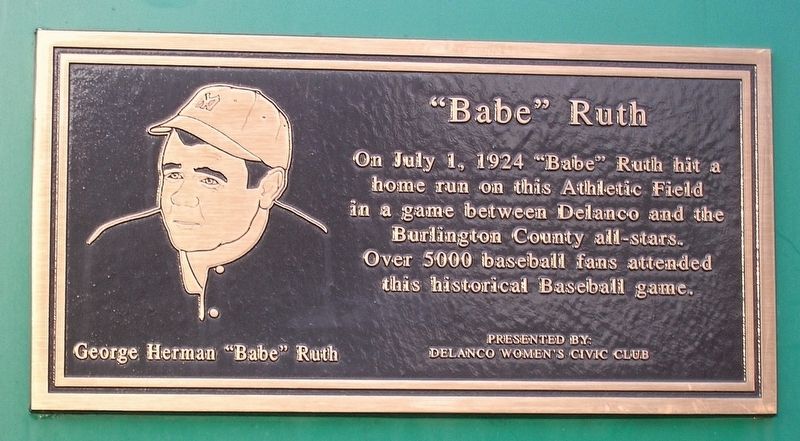 "Babe" Ruth Marker image. Click for full size.