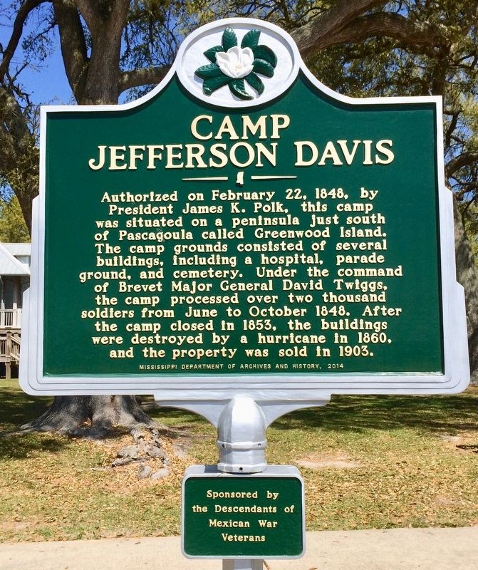 Camp Jefferson Davis Marker. Click for full size. Camp Jefferson Davis Marker image. Click for full size.