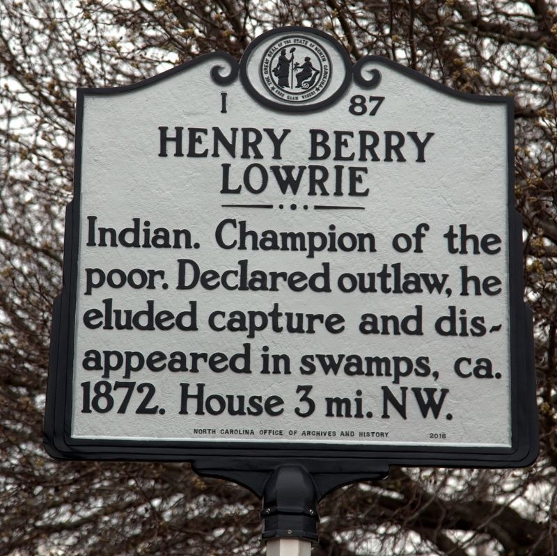Henry Berry Lowrie Marker image. Click for full size.