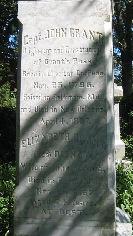 Grave marker of Capt. John Grant at Grant Cemetery. image. Click for full size.