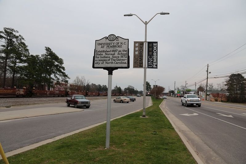 University of N. C. at Pembroke Marker. Click for full size. University of N. C. at Pembroke Marker image. Click for full size.
