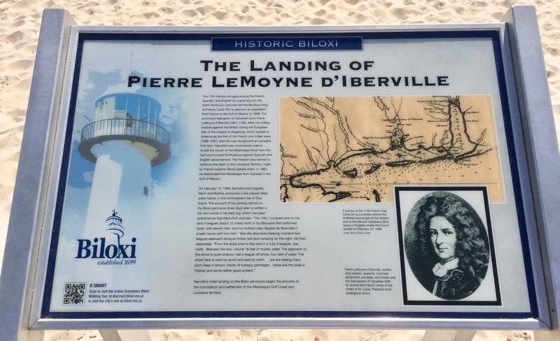 The Landing of Pierre LeMoyne D'Iberville Marker image. Click for full size.