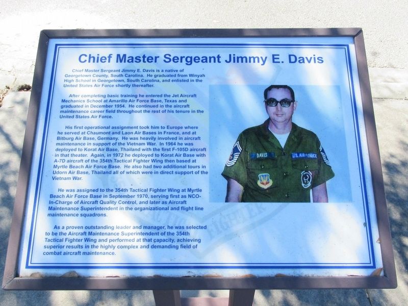 Chief Master Sergeant Jimmy E. Davis Marker image. Click for full size.