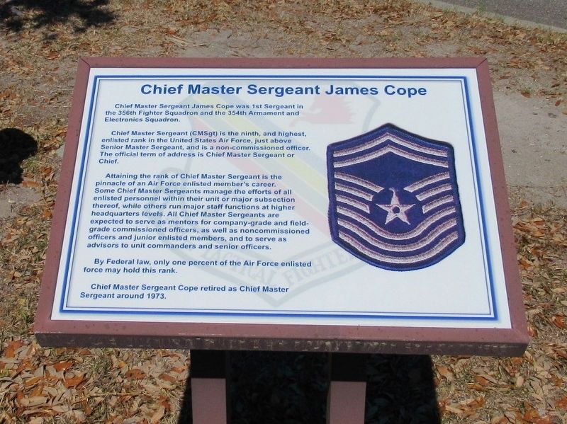 Chief Master Sergeant James Cope Marker image. Click for full size.
