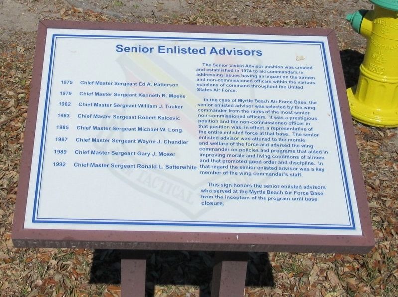 Senior Enlisted Advisors Marker image. Click for full size.