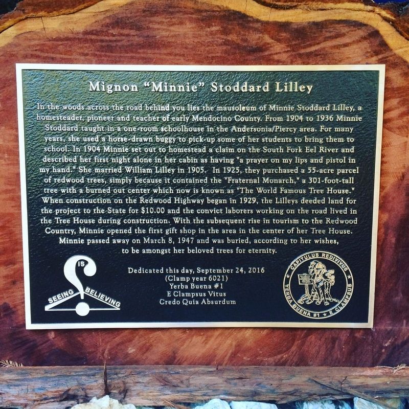 Mignon "Minnie" Stoddard Lilley Marker. Click for full size. Mignon "Minnie" Stoddard Lilley Marker image. Click for full size.