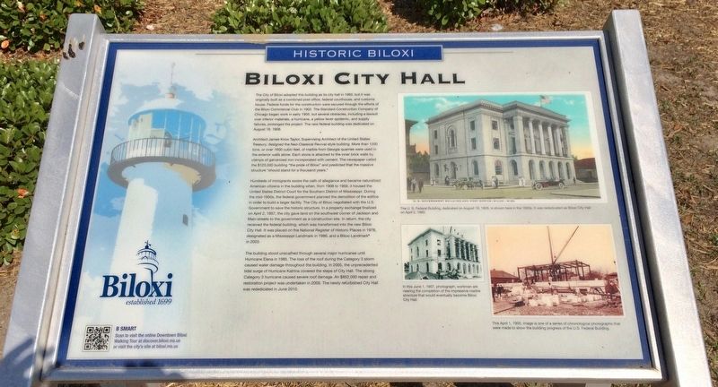 Biloxi City Hall Marker image. Click for full size.