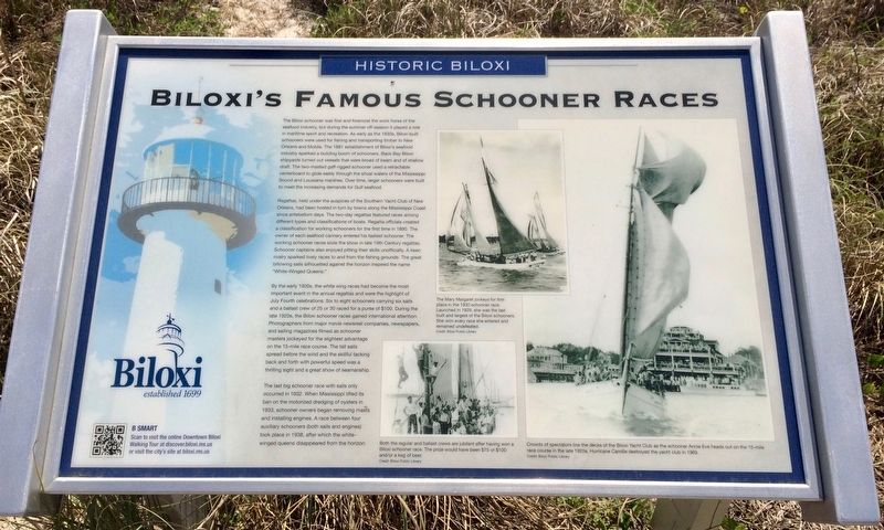 Biloxi's Famous Schooner Races Marker. Click for full size. Biloxi's Famous Schooner Races Marker image. Click for full size.