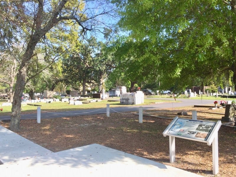 View of the marker and a small portion of the cemetery. image. Click for full size.