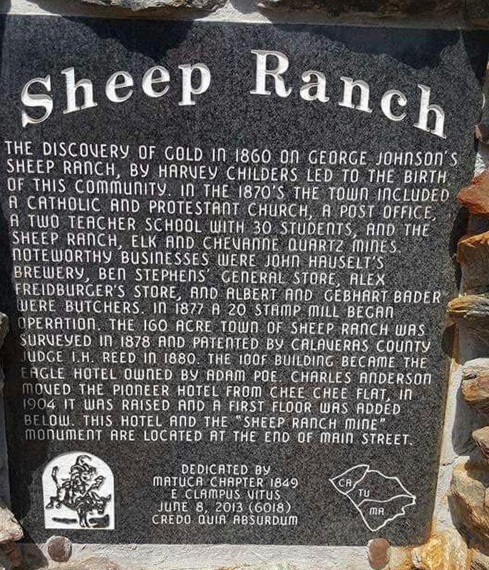 Sheep Ranch Marker image. Click for full size.