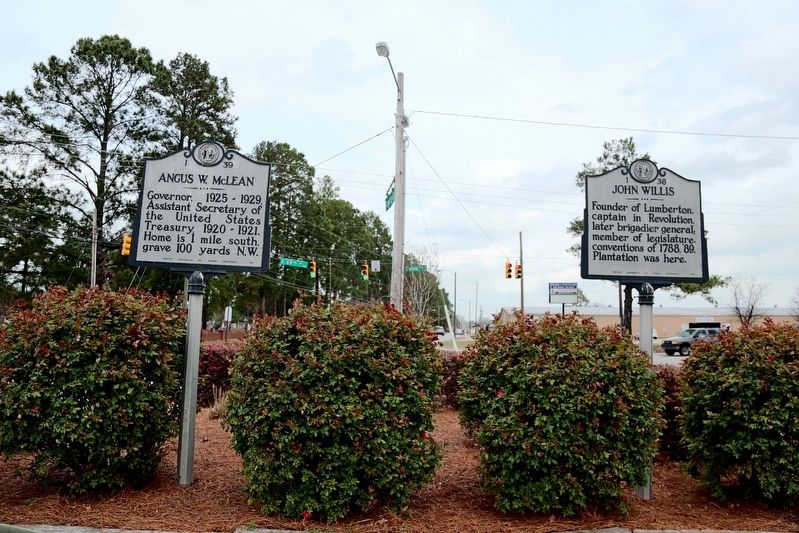 Angus W. McLean and John Willis Markers. Click for full size. Angus W. McLean and John Willis Markers image. Click for full size.