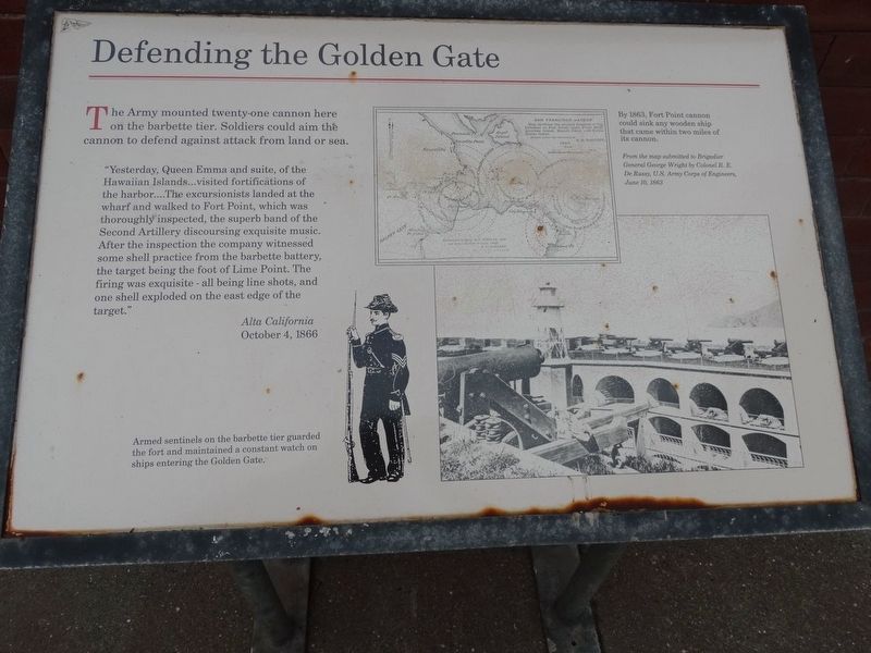 Defending the Golden Gate Marker. Click for full size. Defending the Golden Gate Marker image. Click for full size.