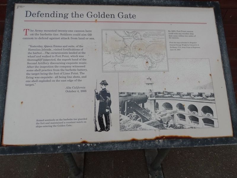 Defending the Golden Gate Marker image. Click for full size.