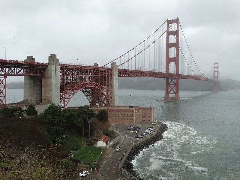 Fort Point, San Franscico, California under the Golden Gate Bridge. image. Click for full size.
