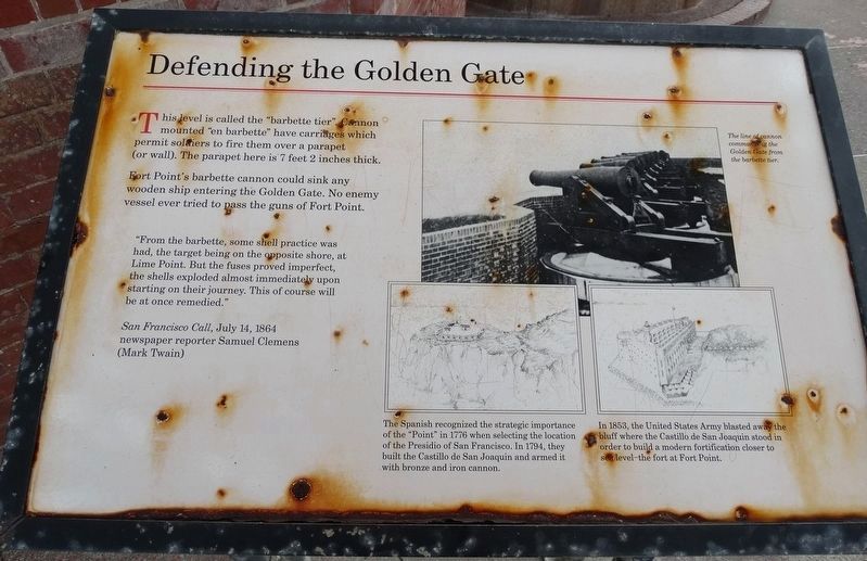 Defending the Golden Gate Marker image. Click for full size.