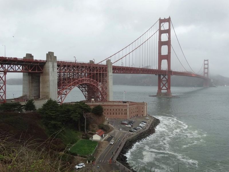 Fort Point, San Franscico, California under the Golden Gate Bridge. image. Click for full size.