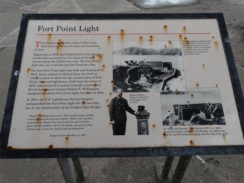Fort Point Light Marker. Click for full size. Fort Point Light Marker image. Click for full size.