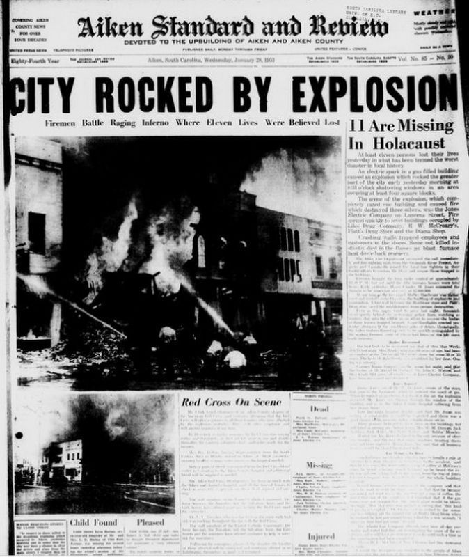 <i>Aiken Standard</i> Front Page for January 28, 1953. Click for full size. <i>Aiken Standard</i> Front Page for January 28, 1953 image. Click for full size.