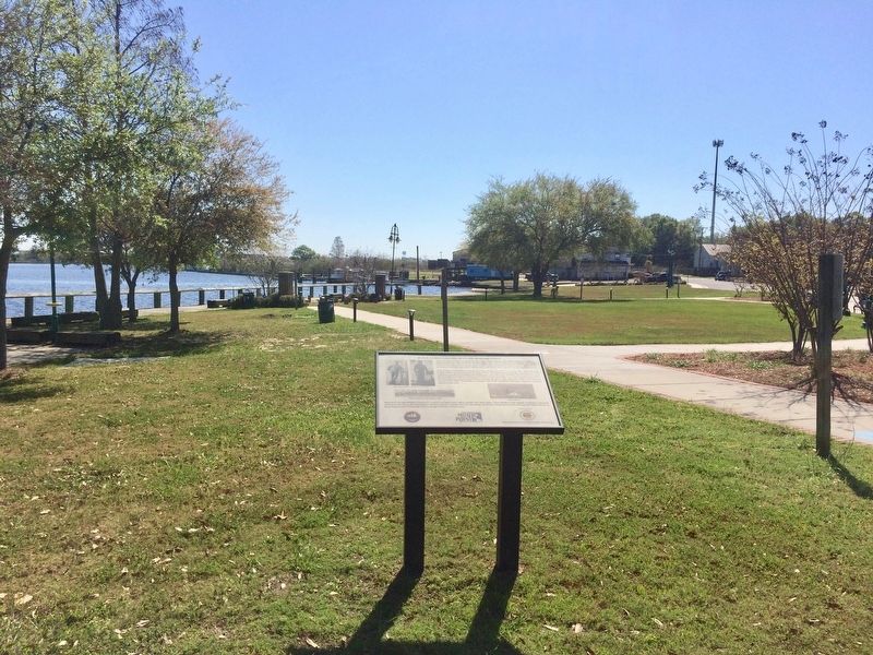 View of marker looking towards Escatawpa River. image. Click for full size.
