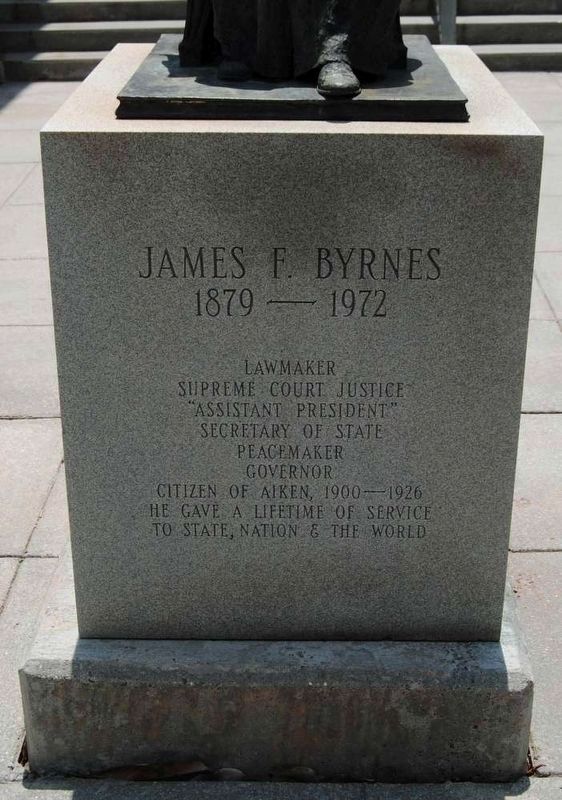 James F. Byrnes Monument<br>Front Inscription image. Click for full size.