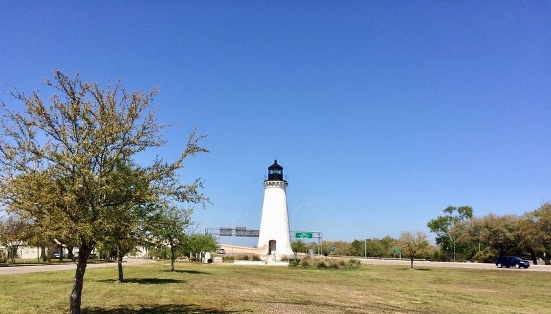 Round Island Lighthouse looking west towards the Pascagoula River. image. Click for full size.