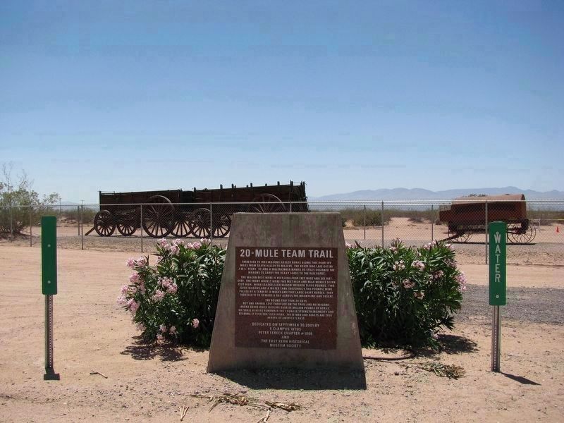 20-Mule Team Trail Marker. Click for full size. 20-Mule Team Trail Marker image. Click for full size.