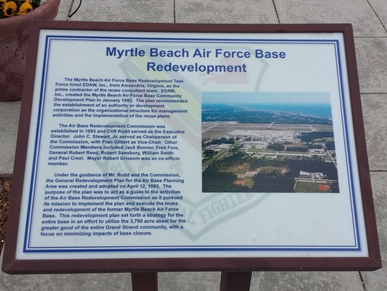 Myrtle Beach Air Force Base Redevelopment Marker image. Click for full size.