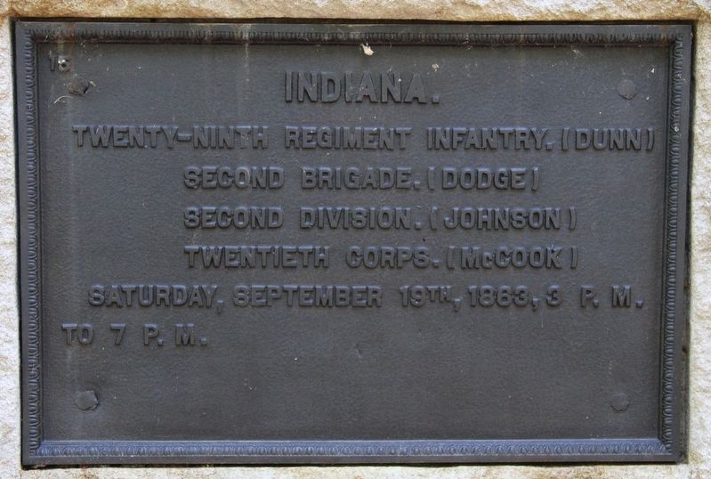 29th Indiana Infantry Marker image. Click for full size.