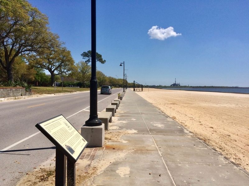 View east along Beach Boulevard, area of former camp.. Click for full size. View east along Beach Boulevard, area of former camp. image. Click for full size.