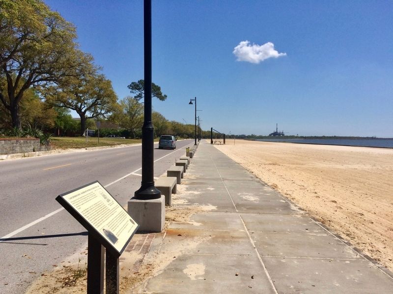 View east along Beach Boulevard, area of former camp. image. Click for full size.