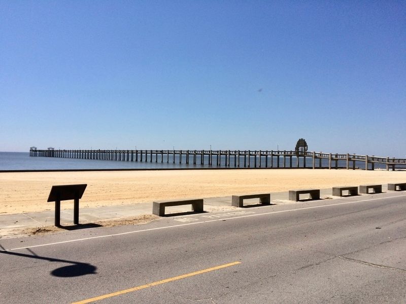 View of marker and the Pascagoula Promenade.. Click for full size. View of marker and the Pascagoula Promenade. image. Click for full size.