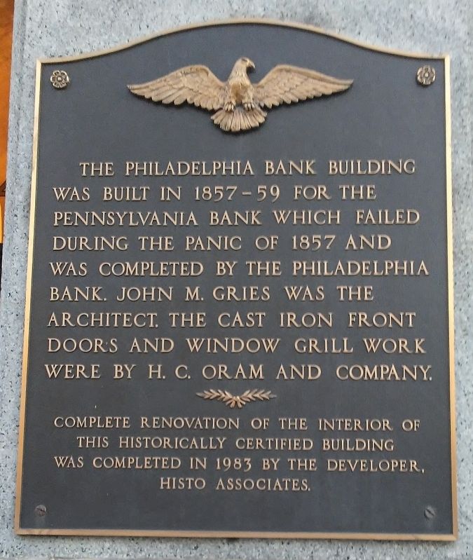 Philadelphia Bank Building Marker image. Click for full size.